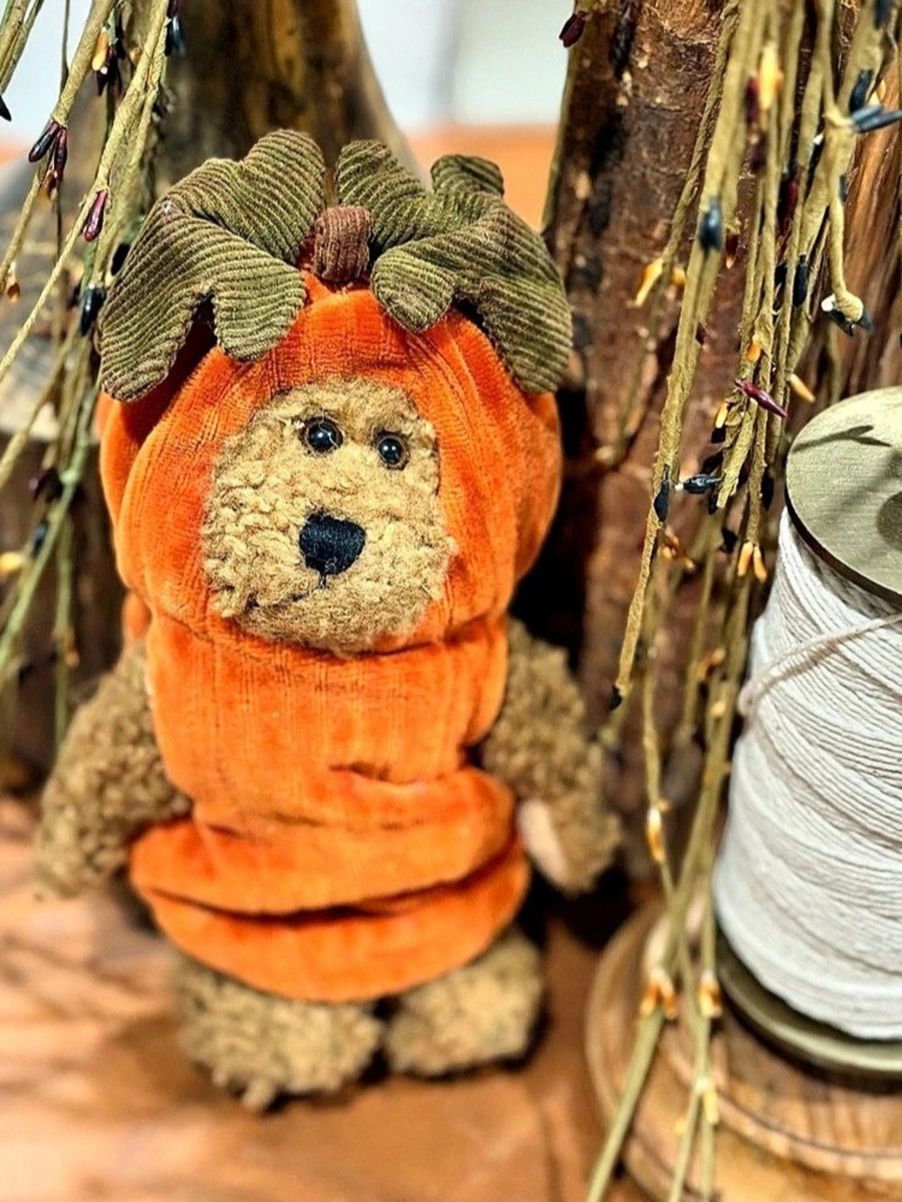 Boyds Pumpkin Bear Plush Orange Brown